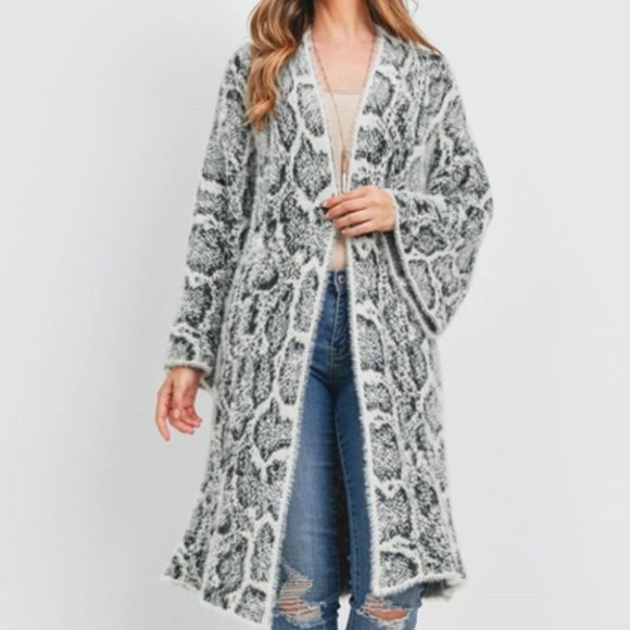 SO Soft Snake Print Long Cardigan - Picture 6 of 8